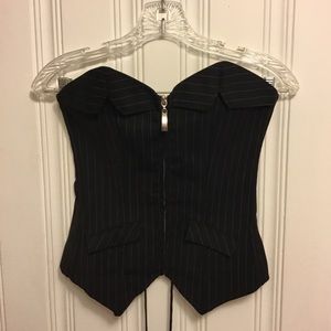 Black Pinstriped Bustier